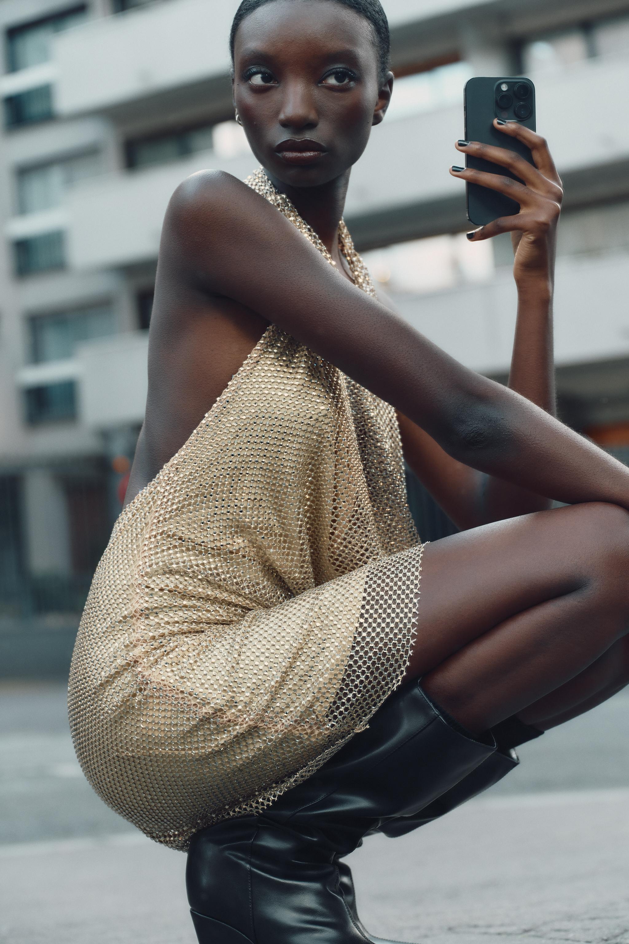 SPARKLY HALTER DRESS